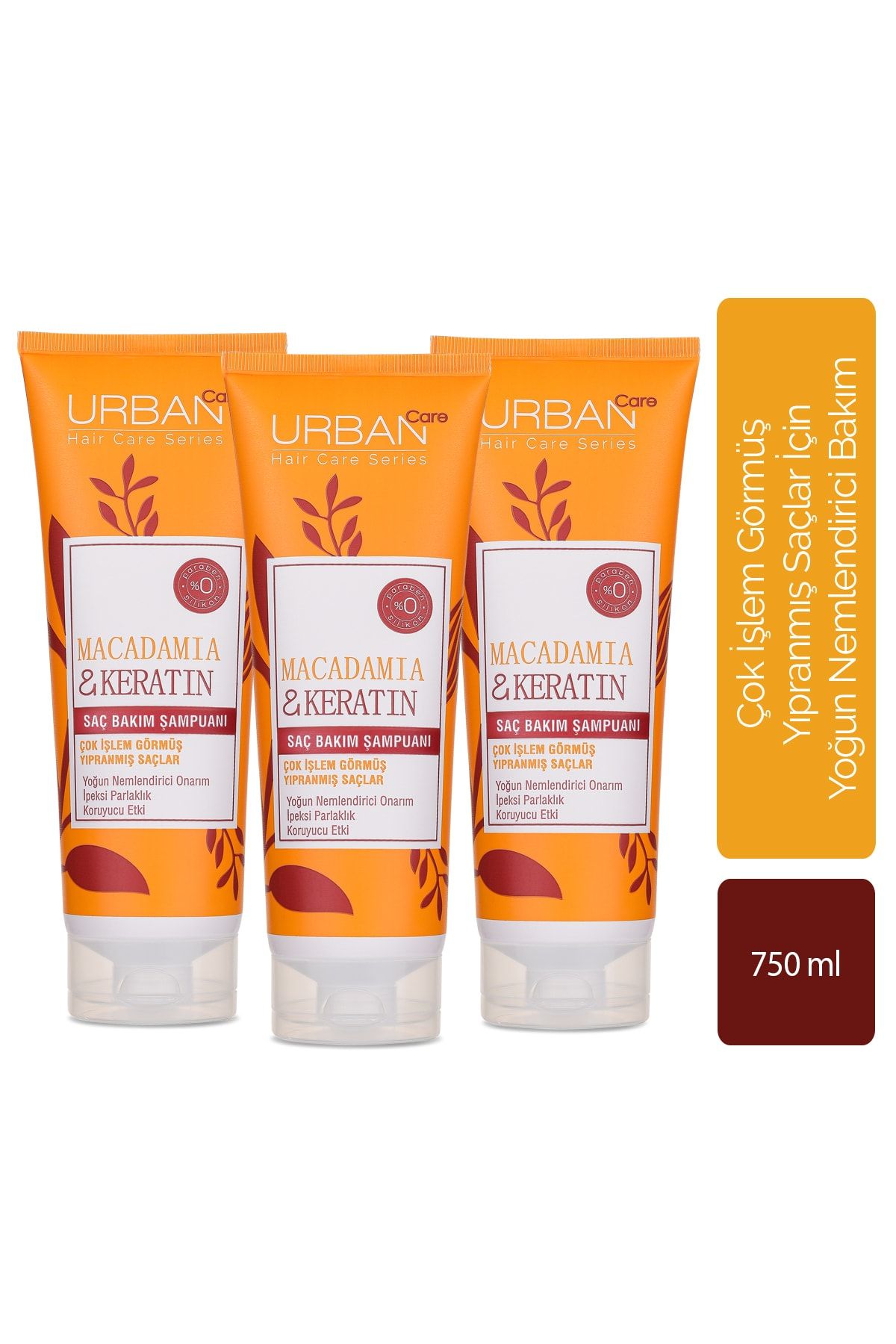 Urban Care Macadamia & Keratin Saç Bakım Şampuanı X3'lü Avantajlı Set