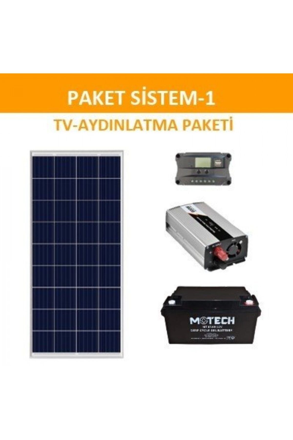 Lexron Aydınlatma-tv Paketi Solar Paket 170w Güneş Paneli Paket 1