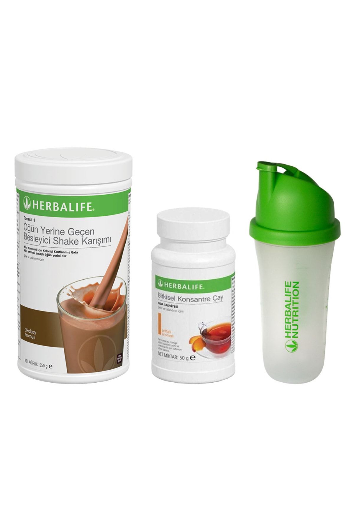 Herbalife Kampanya Set Paketi 8 (çikolata Aromalı Shake + Konsantre Şeftalili Çay 50gr + Hediye Shaker)