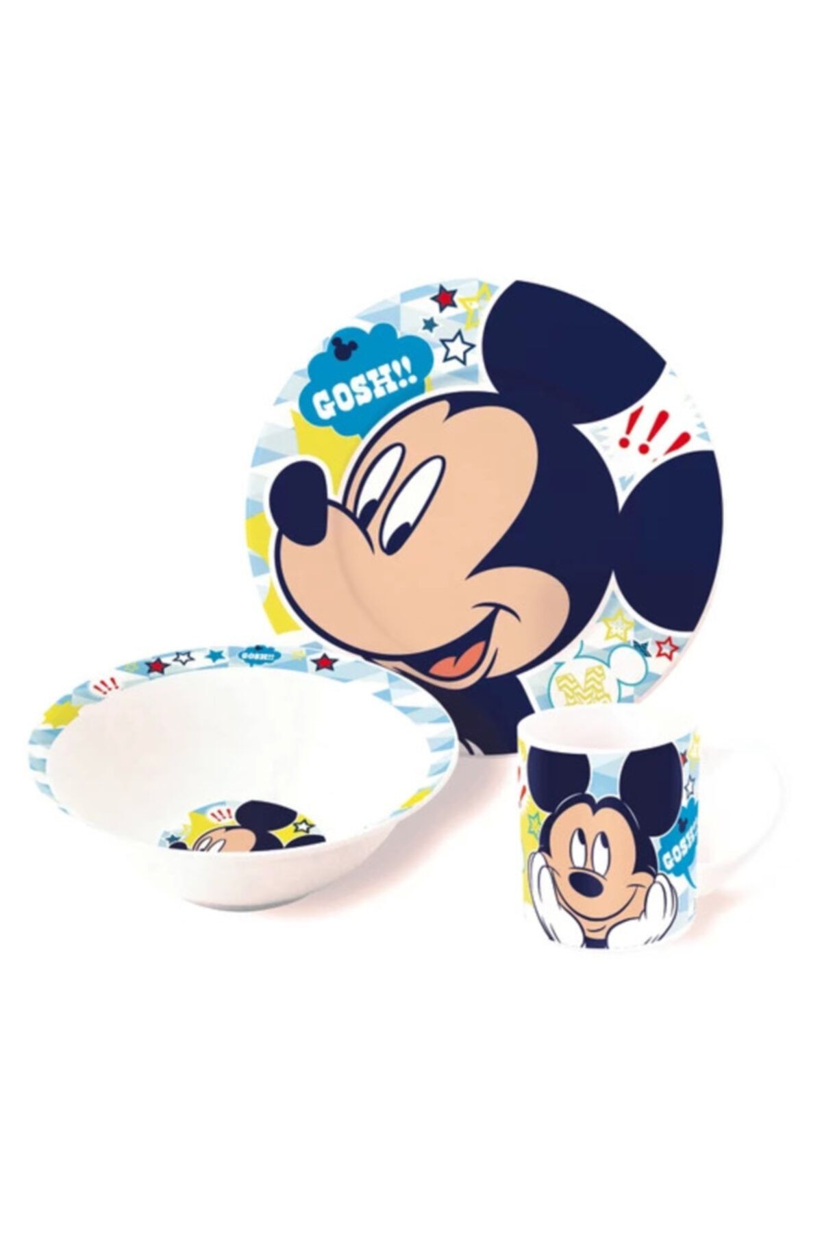 DİSNEY Lisanslı Mickey Mouse Gosh Porselen Çocuk Mama Seti 3lü