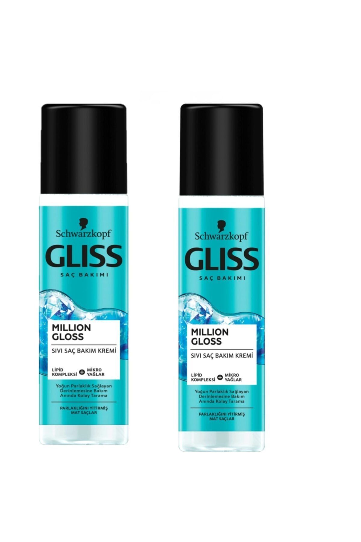 Schwarzkopf Gliss Million gloss Sıvı Saç Kremi 200 ml x 2 Paket