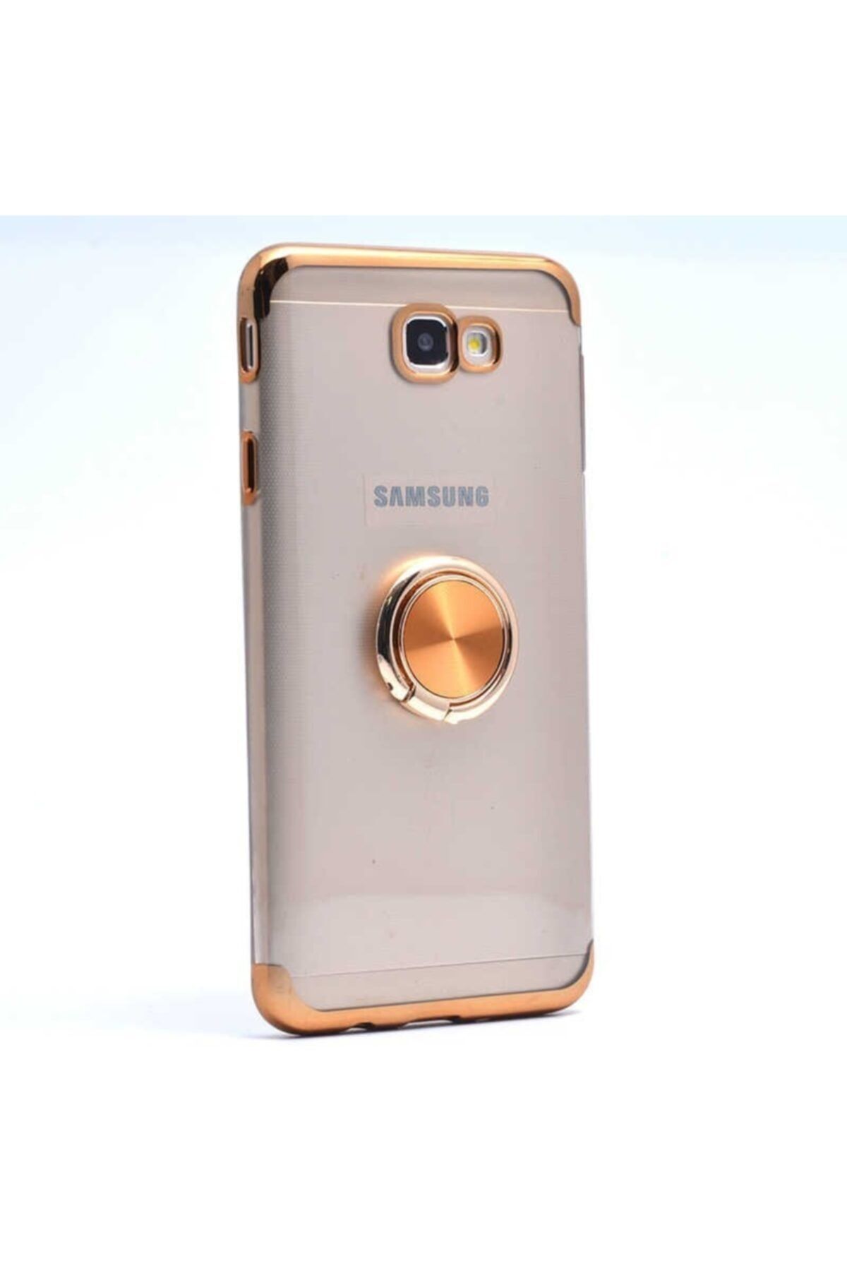 Samsung Galaxy J7 Prime Kılıf Laser Rectangle Silicon Gold Nano Screen Protector