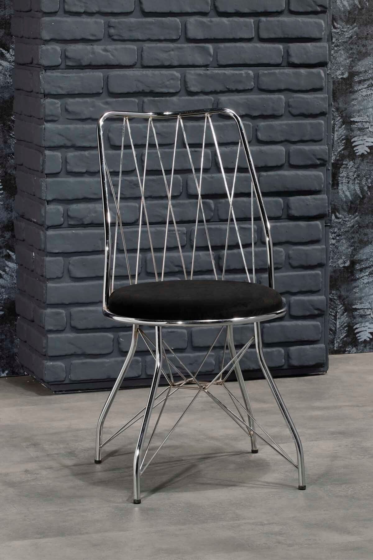 Avvio Paris Gümüş Baklava Sandalye- Mutfak Sandalyesi