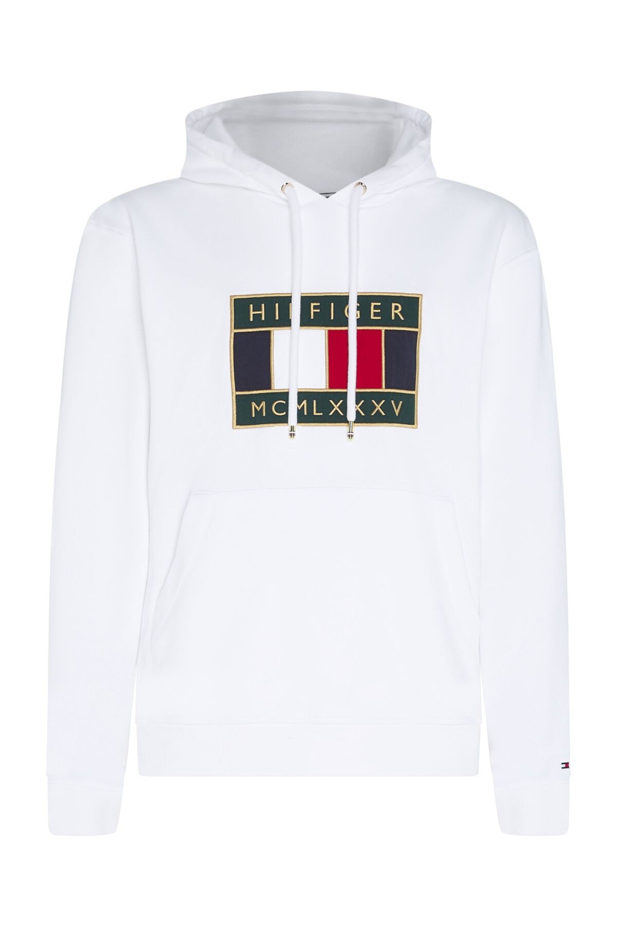 Tommy Hilfiger Erkek Beyaz Sweatshirt Icon Badge Hoody MW0MW15245