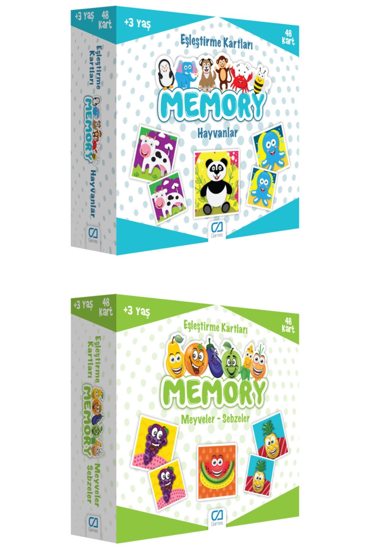CA Games Hayvanlar - Meyve Sebze 2'li Eşleştirme Kartları Memory Set
