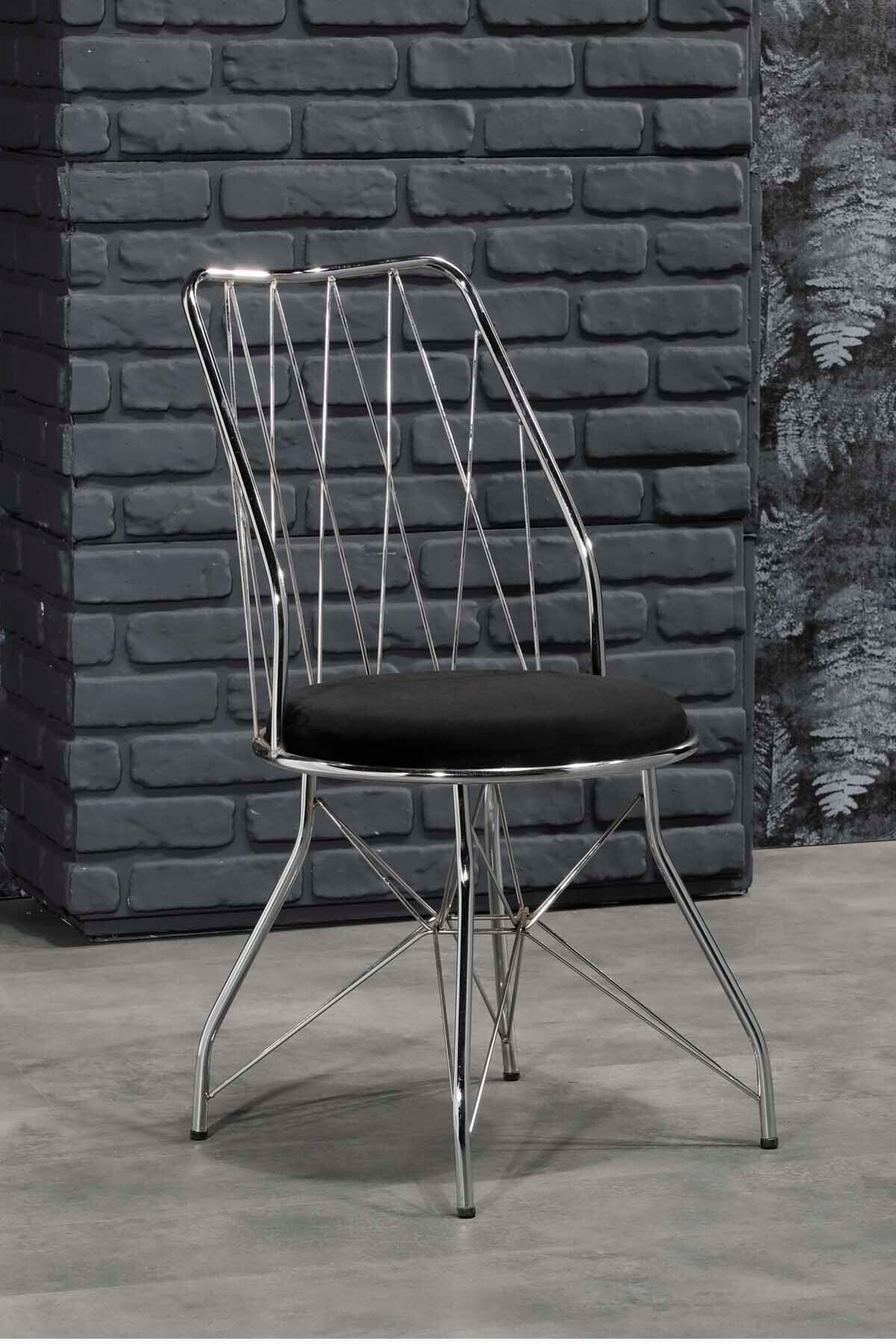 Ressa Home Rosalin Gümüş Baklava Sandalye- Mutfak Sandalyesi