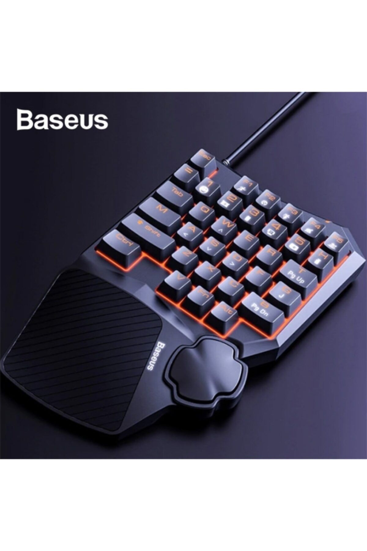 Baseus Gamo One Handed Gaming Keyboard Tek El Mini Oyun Klavyesi Siyah