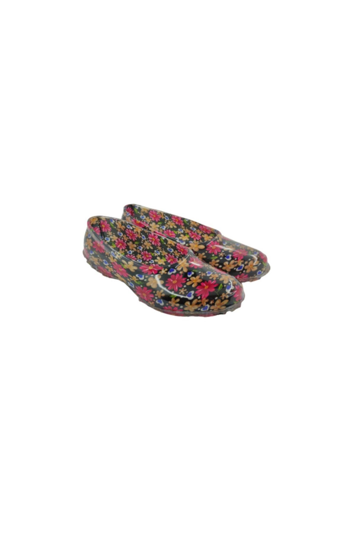 fafatara Kadın Karışık Renkli Çiçekli Lastik Ayakkabı