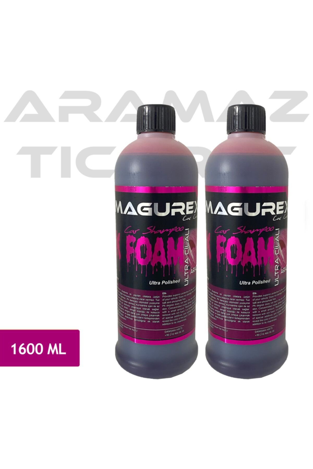 magurex Pink Foam Araç Şampuanı Extra Cilalı 2 X 800 Ml