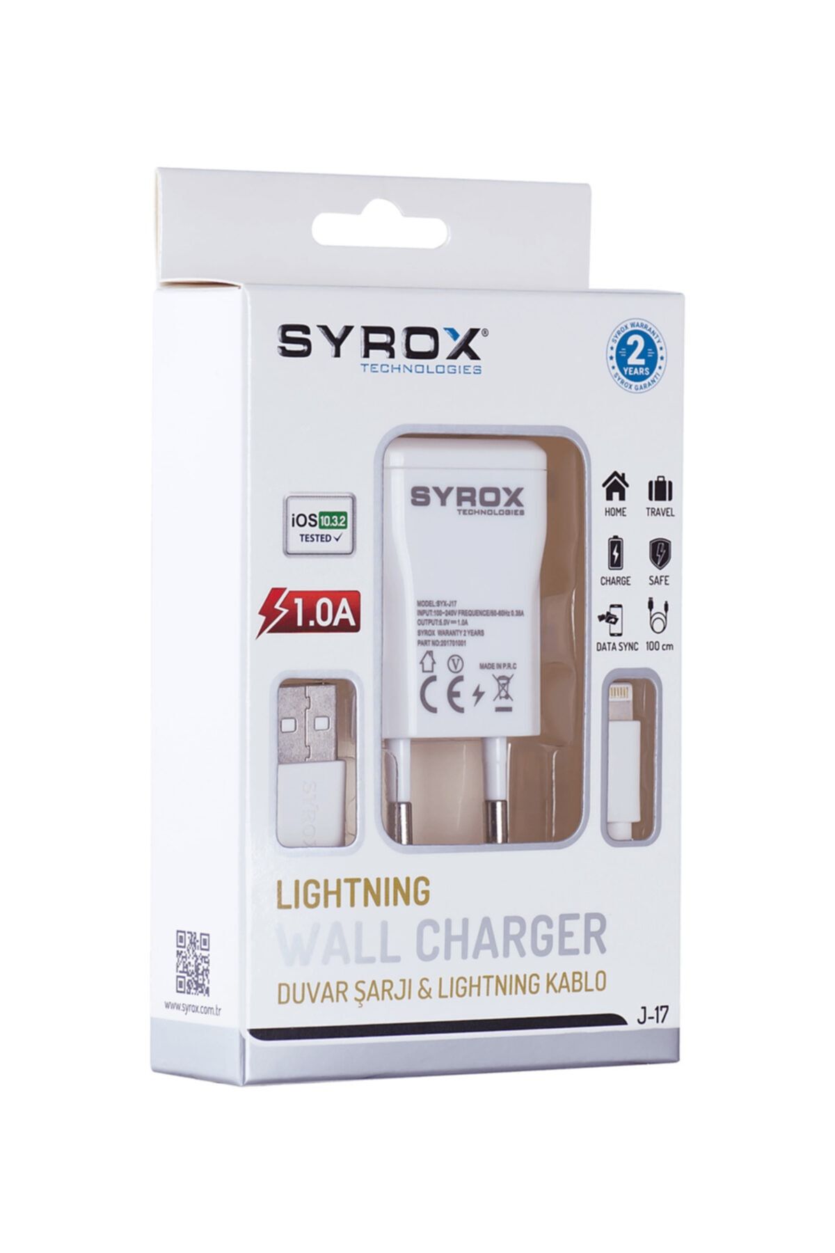 Syrox J17 1.0a Lightning Şarj Cihazı