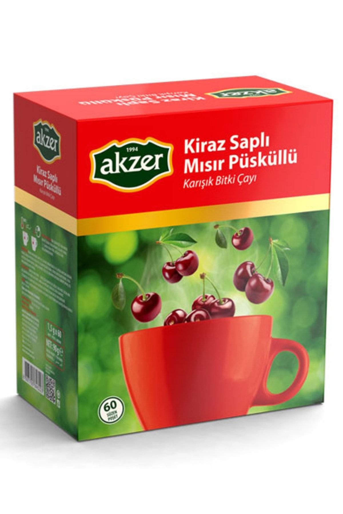 Akzer Kiraz Saplı Mısır Püsküllü Karışık Bitki 60 Poşet Çay
