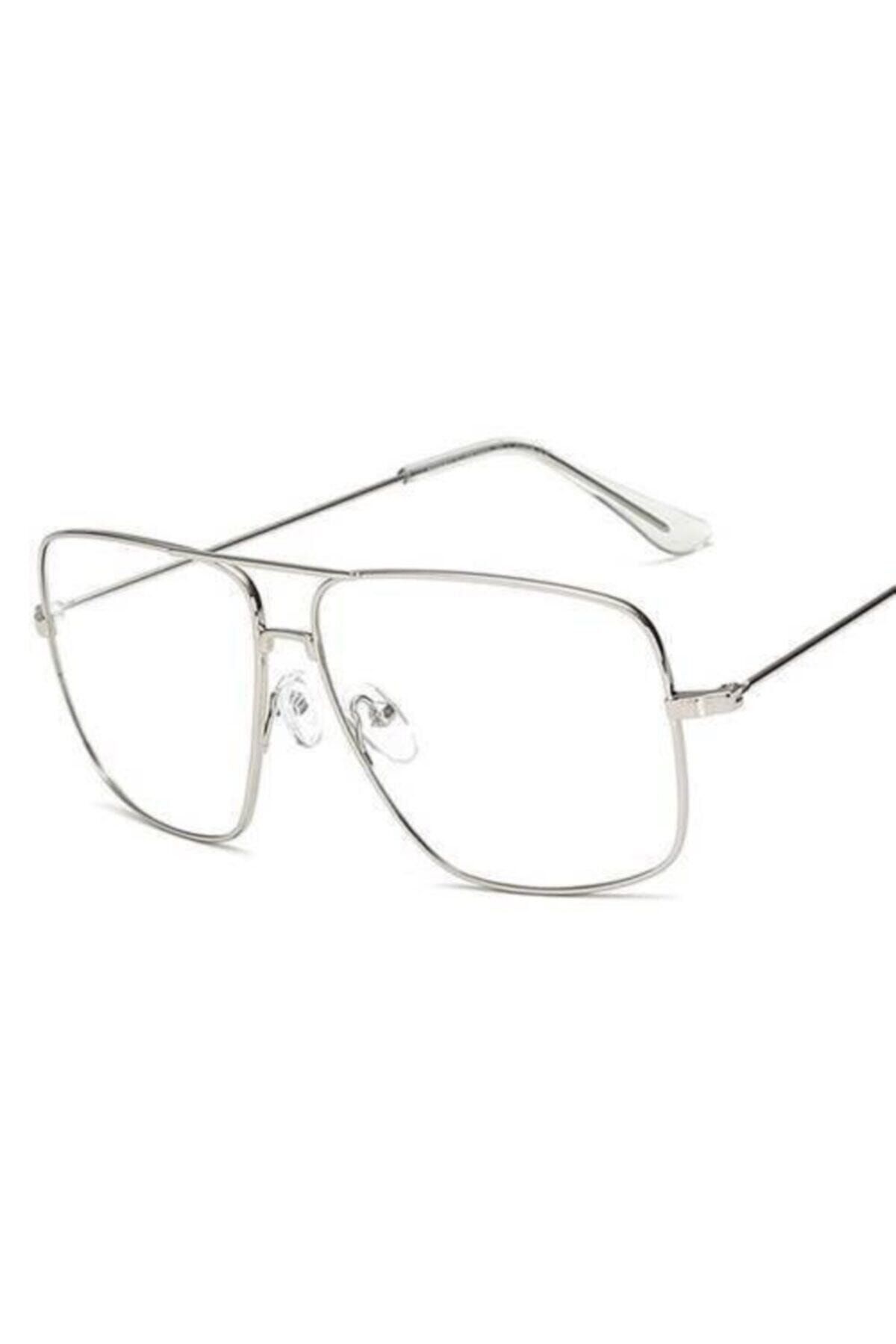 büyükmarket Unisex Gri Yeni Tasarım Reynmen Gözlüğü Damla Pilot Çerçeve Klasik Tarz Gözlük