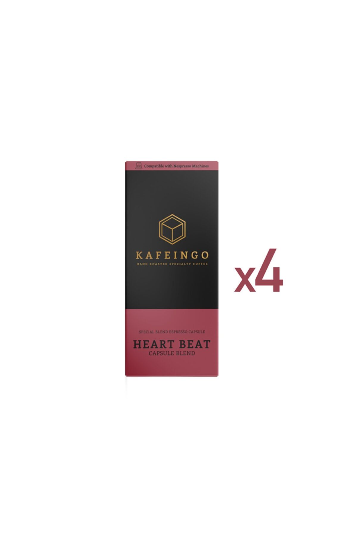 Kafeingo - 10'lu Kapsül Kutusu - Heart Beat X 4 Adet