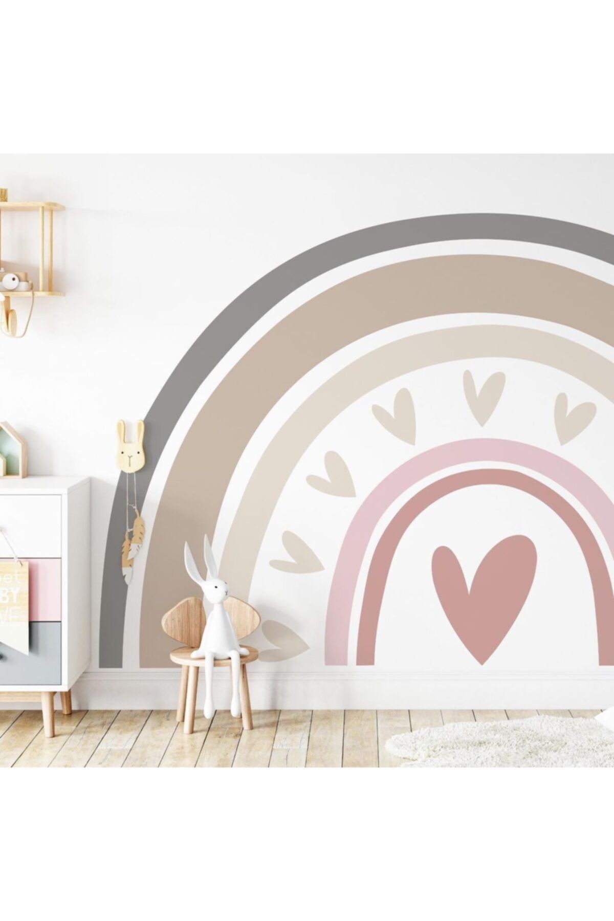 lismo kids Kalpli Gökkuşağı Dekoratif Çocuk Duvar Sticker Setiı
