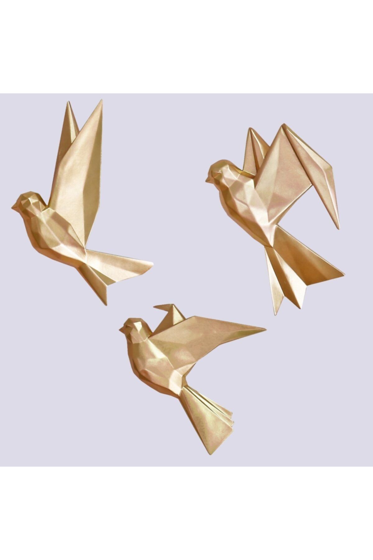 Selim Mouette 3'lü Dekoratif Kuş Altın
