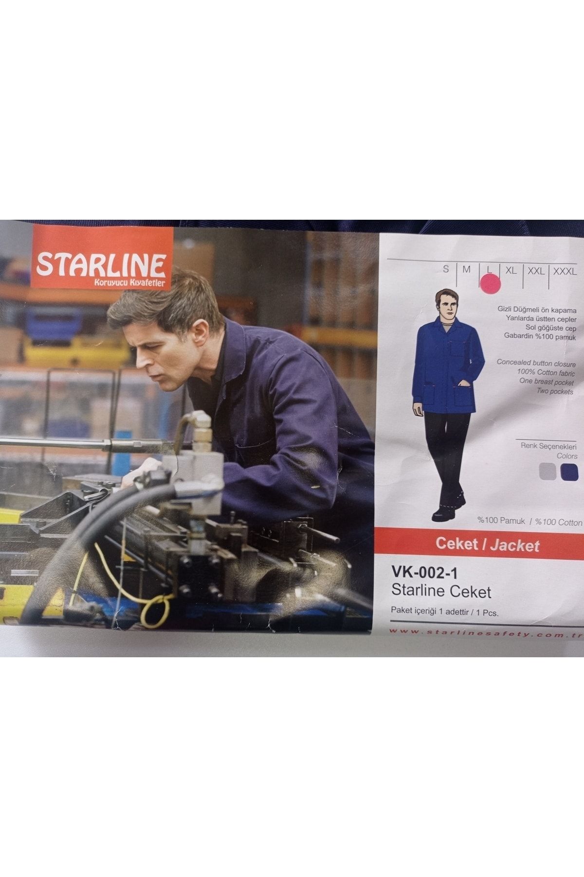 Starline Vk002-1 L Beden Gri Işçi Ceketi