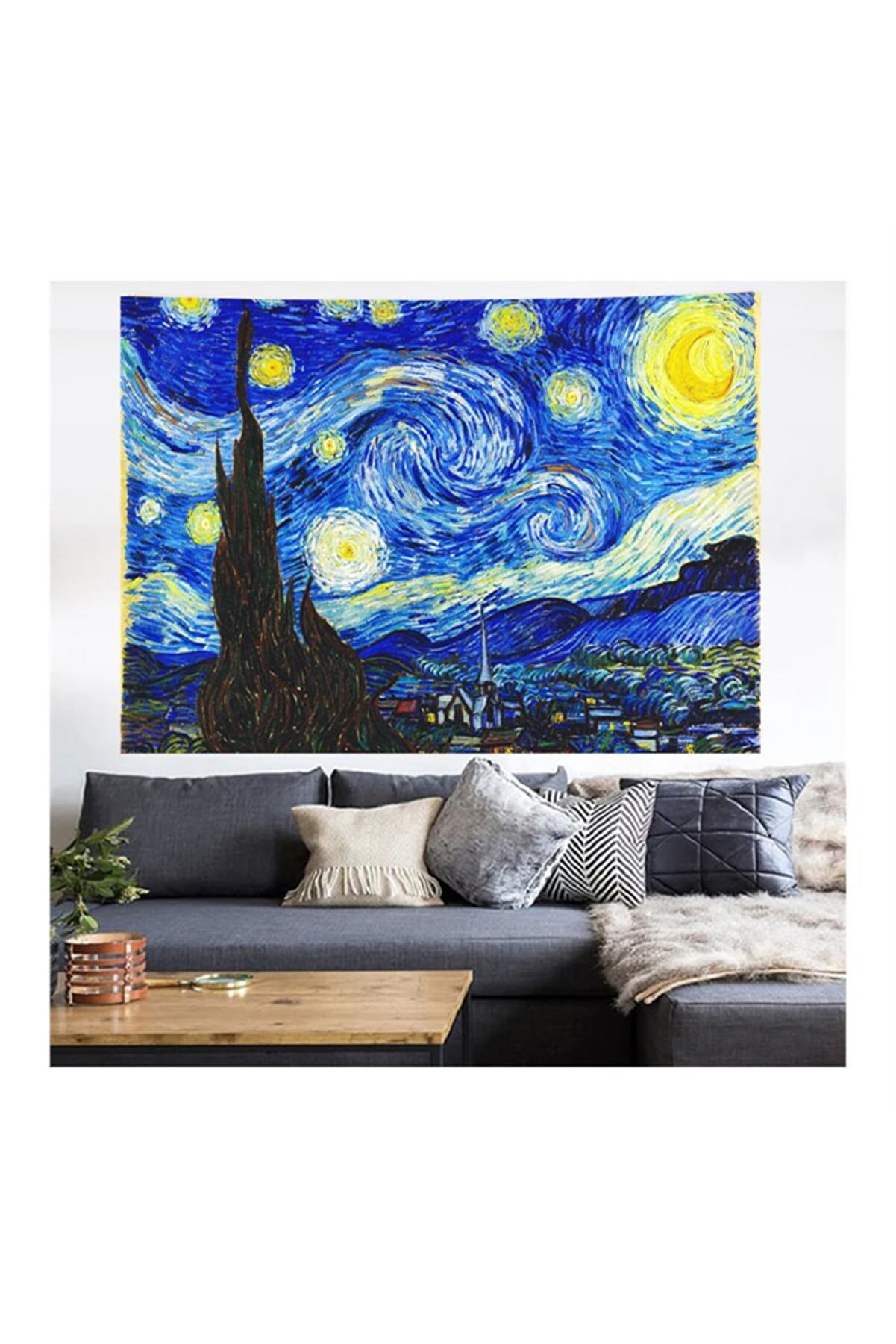 Köstebek 100cm 150cm Van Gogh - The Starry Night Duvar Halısı
