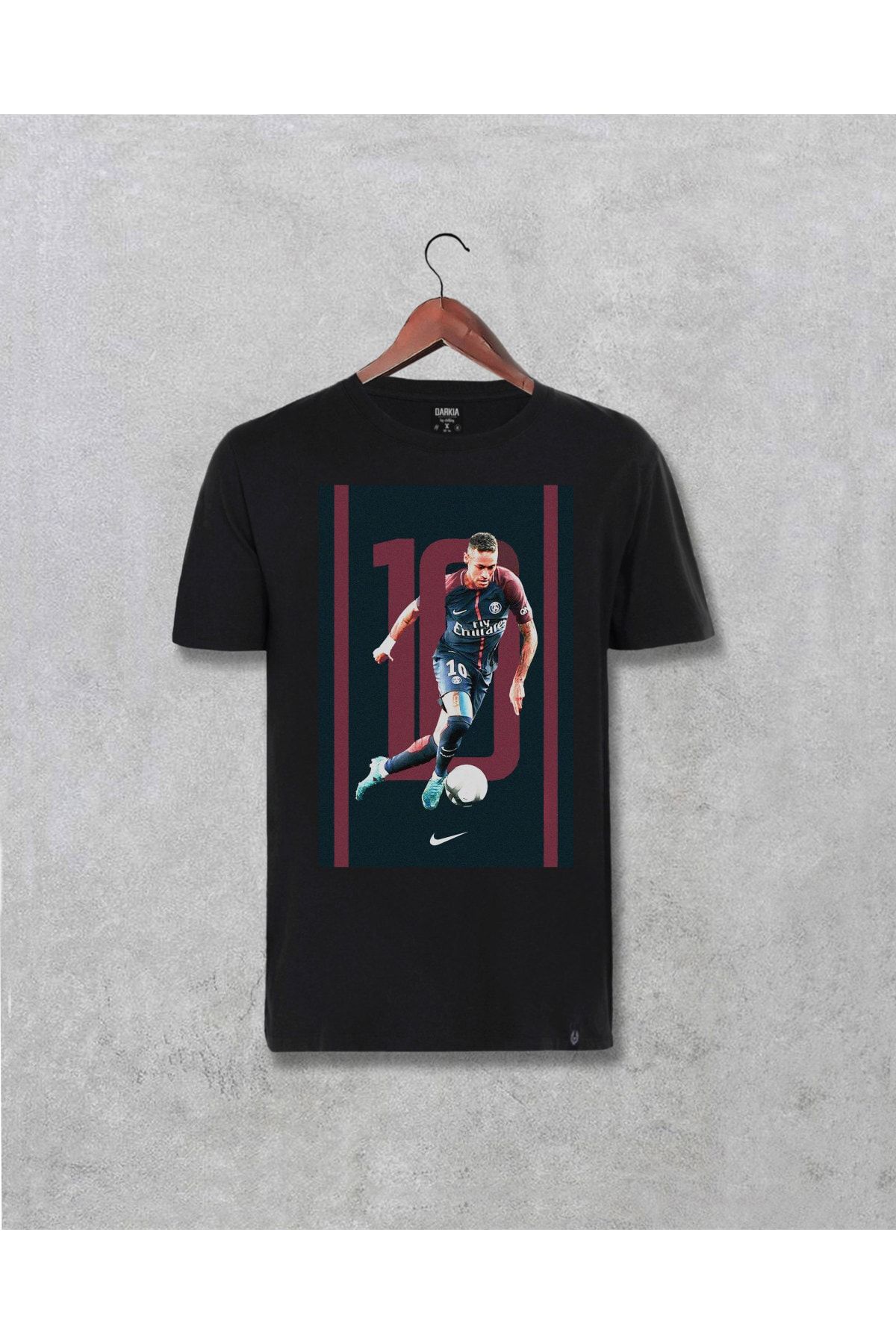 Darkia Erkek Siyah Neymar Psg Baskılı Tasarım T-shirt