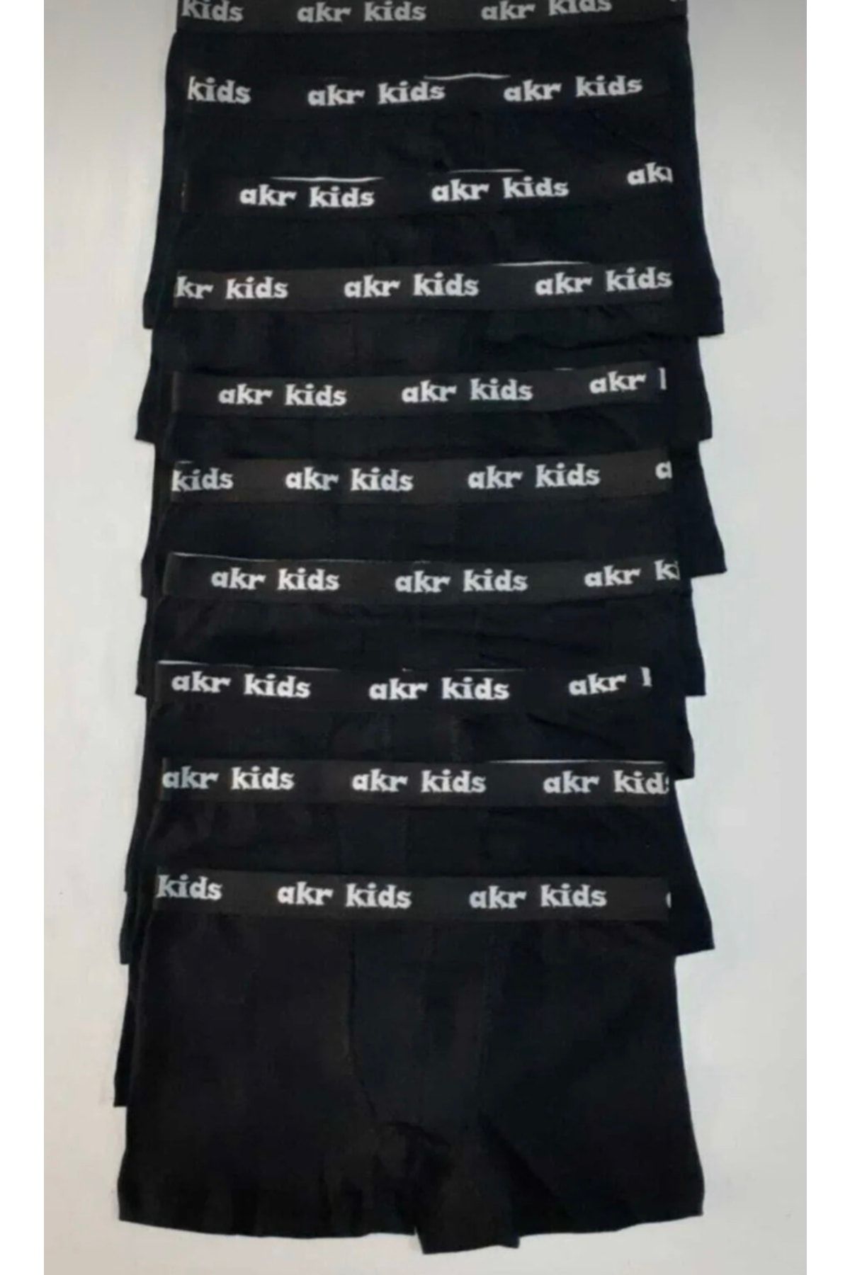 Mostes Underwear Erkek Çocuk Likralı Siyah Boxer 10 Lu Paket %100 Pamuk