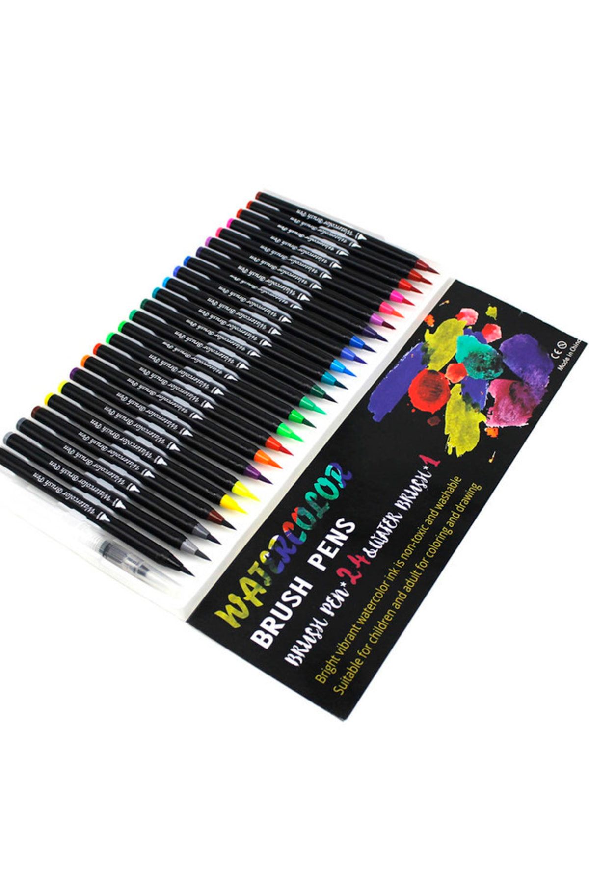 ART PROFFESİONAL Brushpen Marker Kalem Seti 24 Renk Ve 1 Adet Su Fırca Kalem