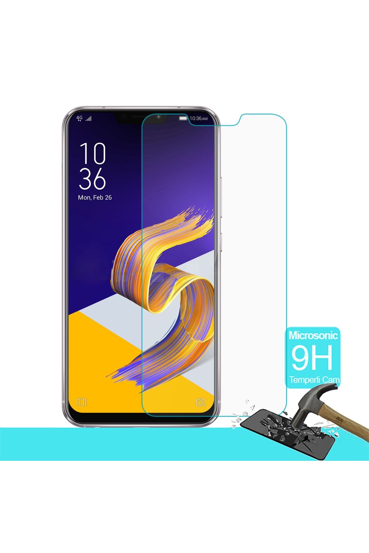 Microsonic Asus Zenfone 5 (6.2'') Ze620kl Temperli Cam Ekran Koruyucu Kırılmaz Film