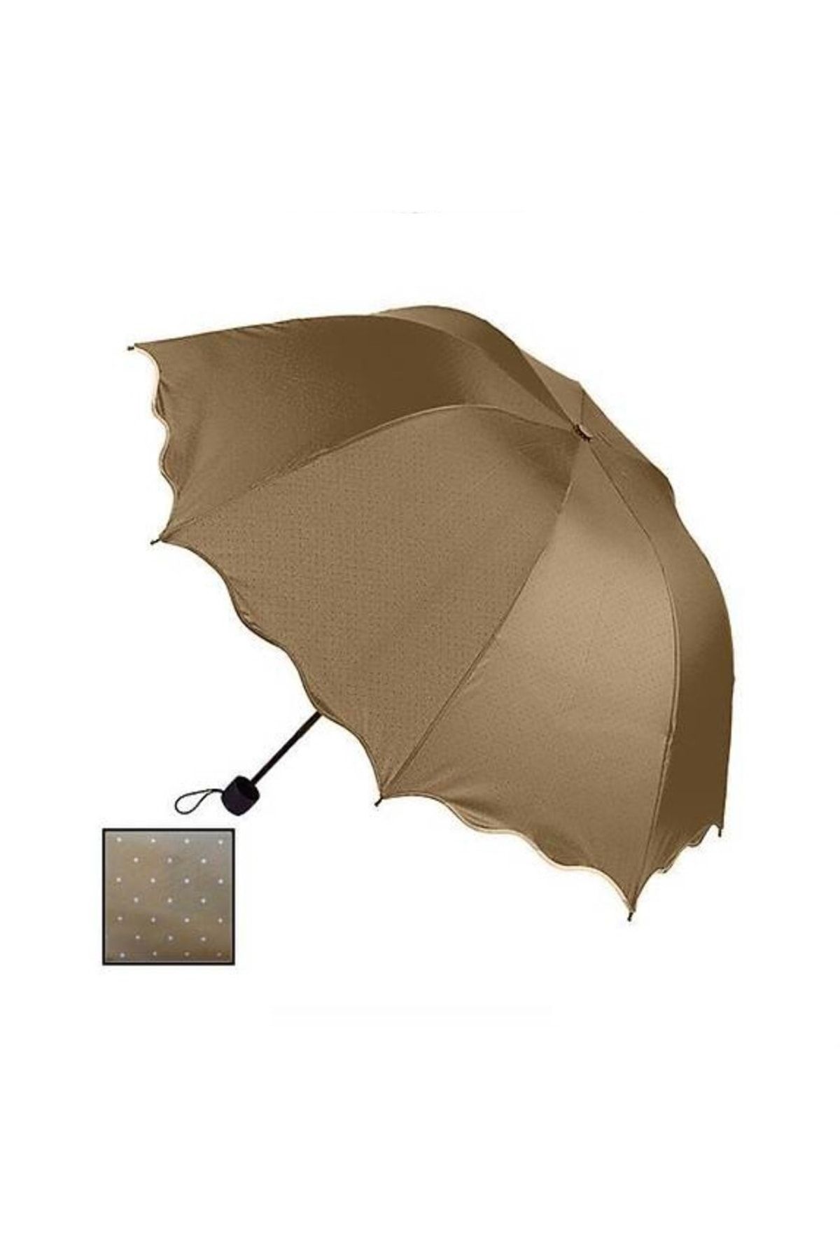 BAMTEBİ Rubenis Çanta Boy Manuel Unisex Chery Yarasa Model Benekli Yağmur Şemsiyesi Katlanır Mini Semsiye