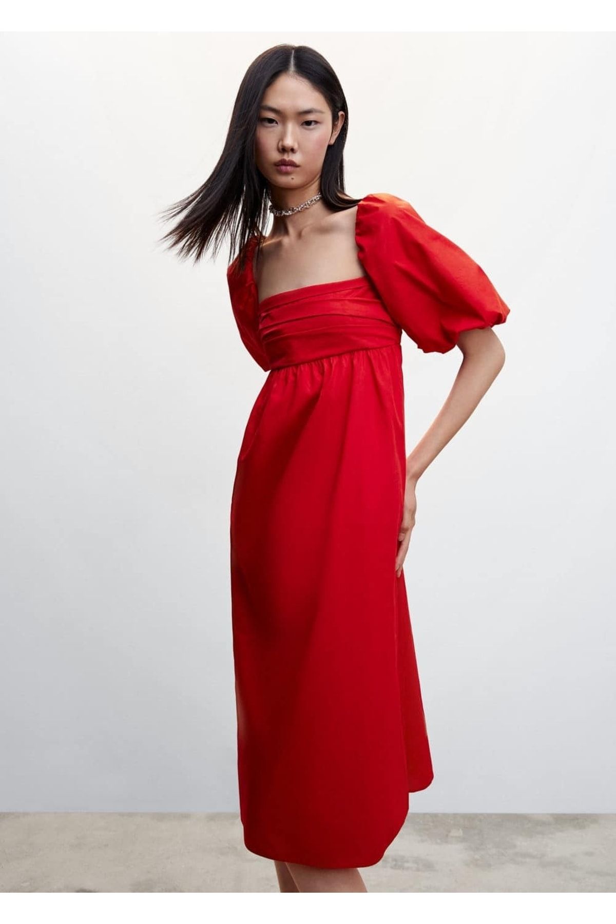 MANGO Kadın Kırmızı Elbise
