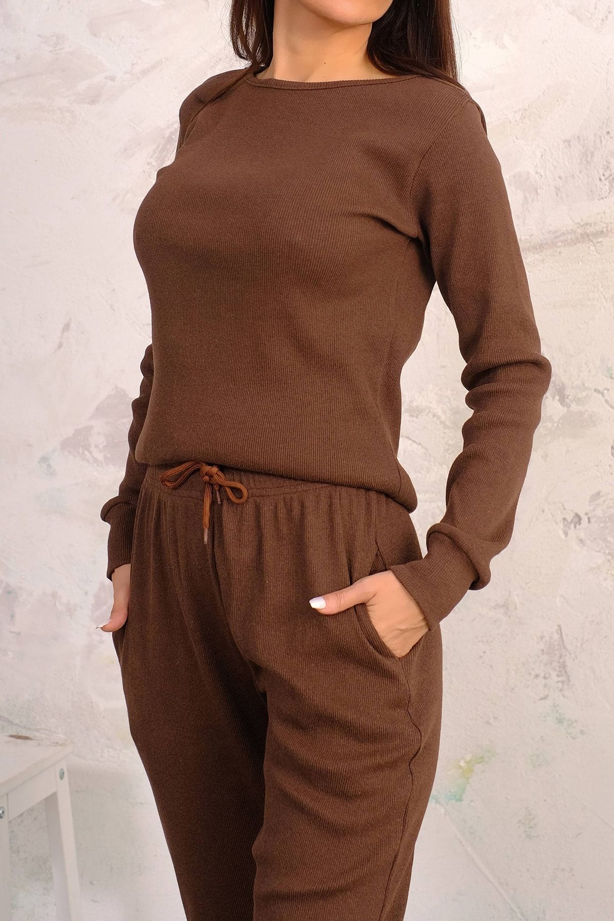 Nare Giyim Kahverengi Kadın Eşofman Takımı