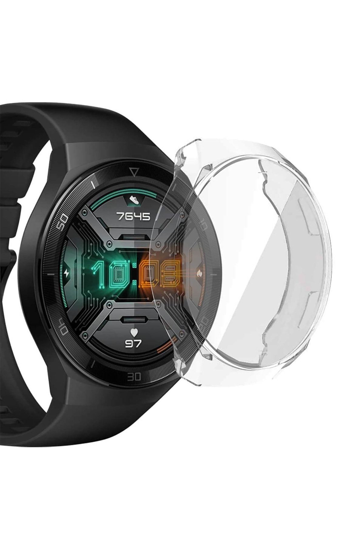 Microsonic Huawei Watch Gt 2e Kılıf 360 Full Round Soft Silicone Şeffaf   Uyumlu