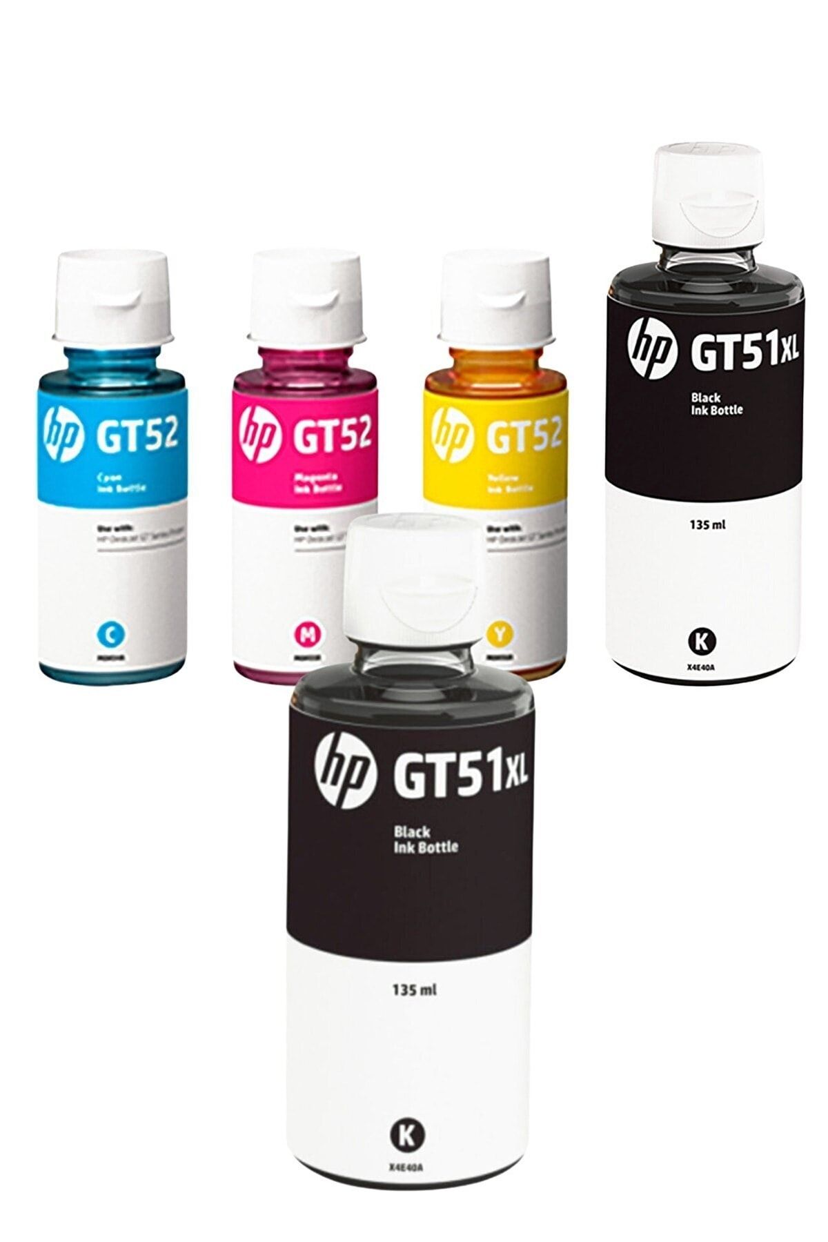 HP Gt51xl Deskjet Gt-5821 4 Renk Orjinal Mürekkep Seti +1 Siyah Hediye Gt-01-a45 1-