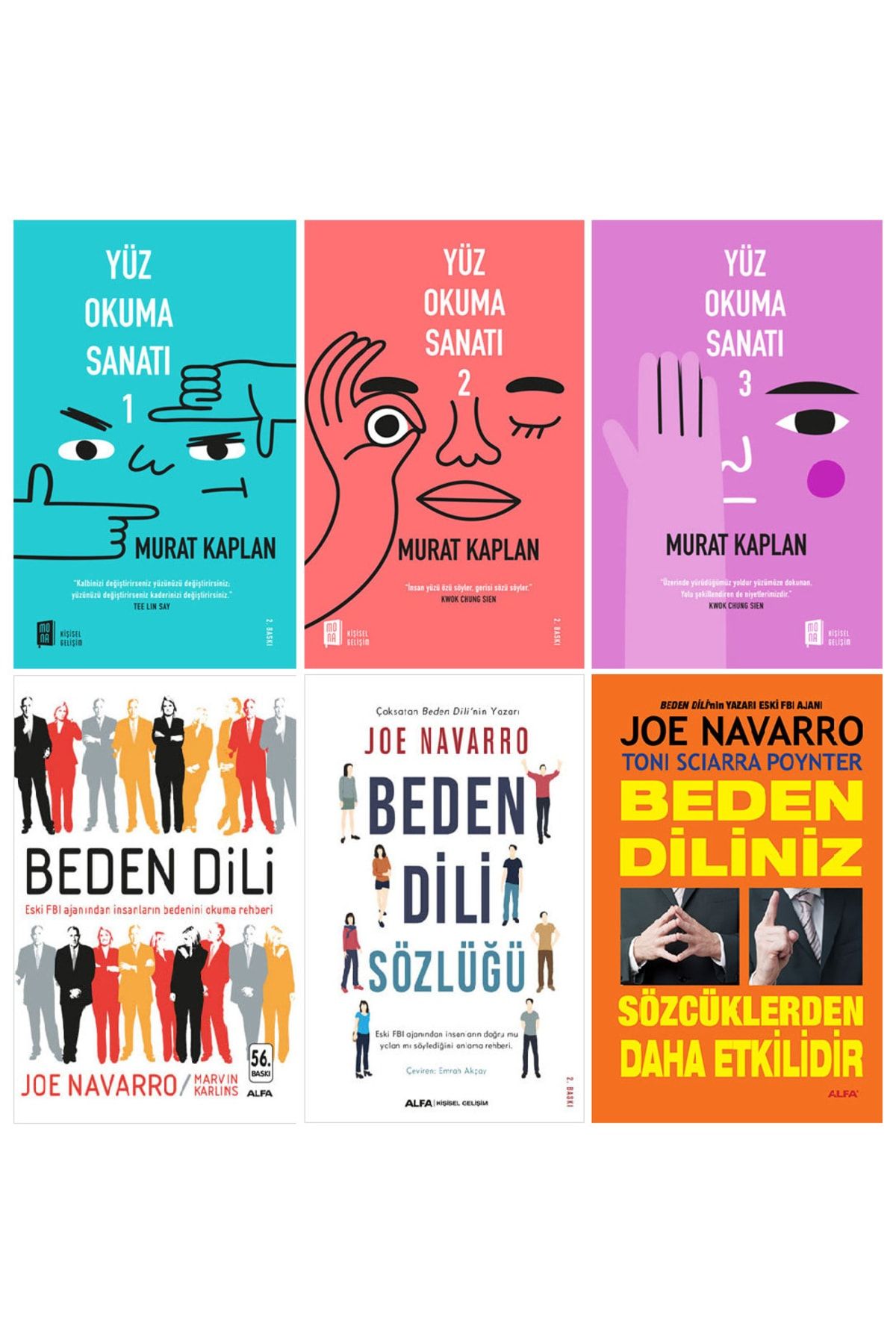 Alfa Yayınları Yüz Okuma Sanatı + Beden Dili 6 Kitap Set