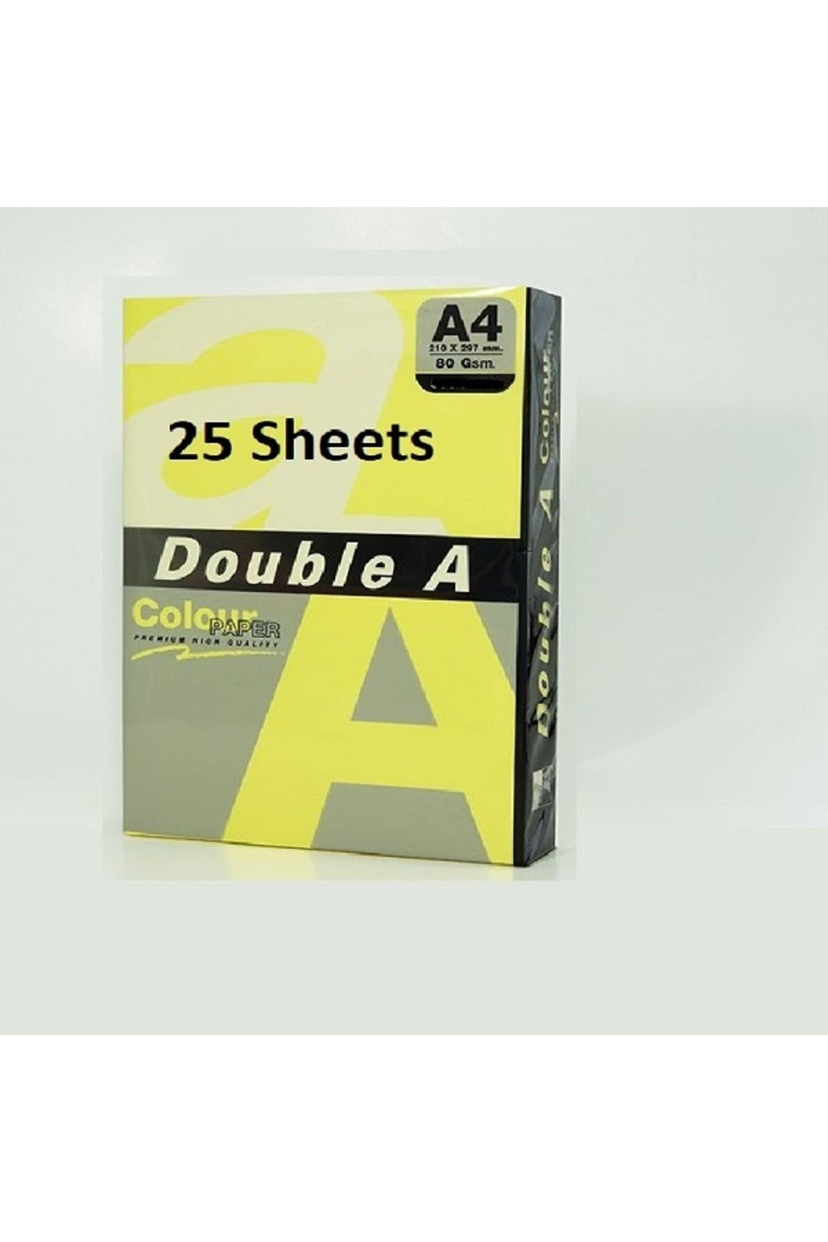 ERY Double A Renkli Fotokopi Kağıdı 25 Li A4 75 Gr Fosforlu Sarı