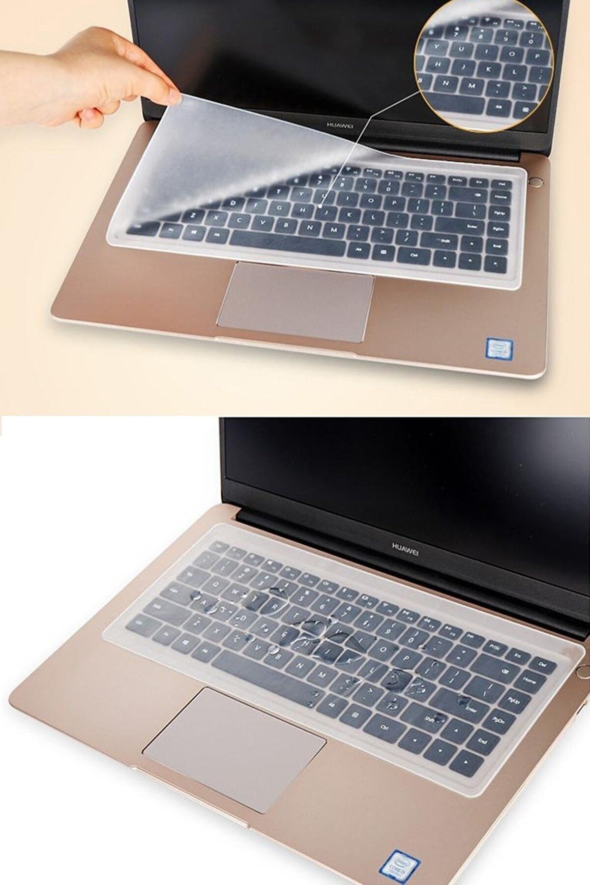 Sekiz8 2 Adet Şeffaf Silikon Notebook Laptop Klavye Koruyucu Anti-toz Ve Su Geçirmez | 15,6inç 17,3inç |