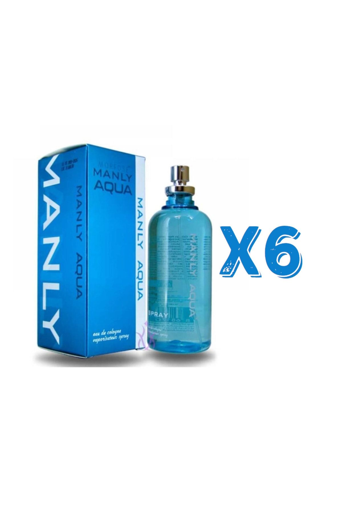 Manly Aqua Edc 125 Ml Erkek Parfüm 6 Adet