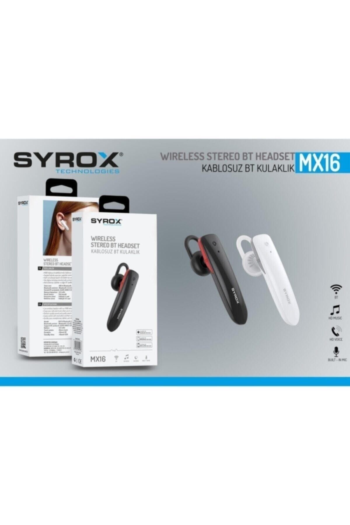 Syrox Mx16 Kablosuz Bluetooth Kulaklık Beyaz