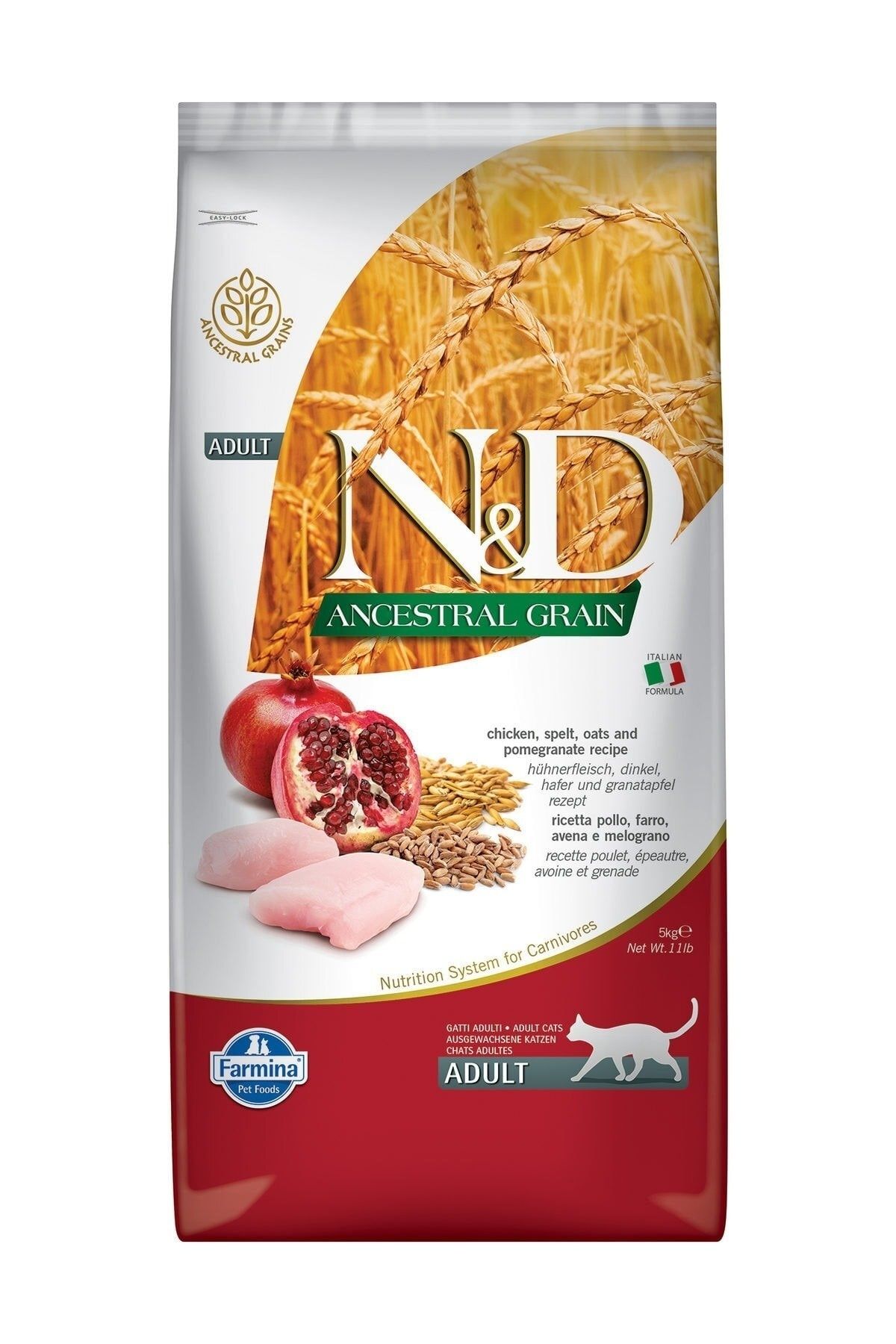 N & D Ancestral Grain Kısırlaştırılmış Düşük Tahıllı Tavuk Ve Narlı Kısır Kedi Maması 5kg