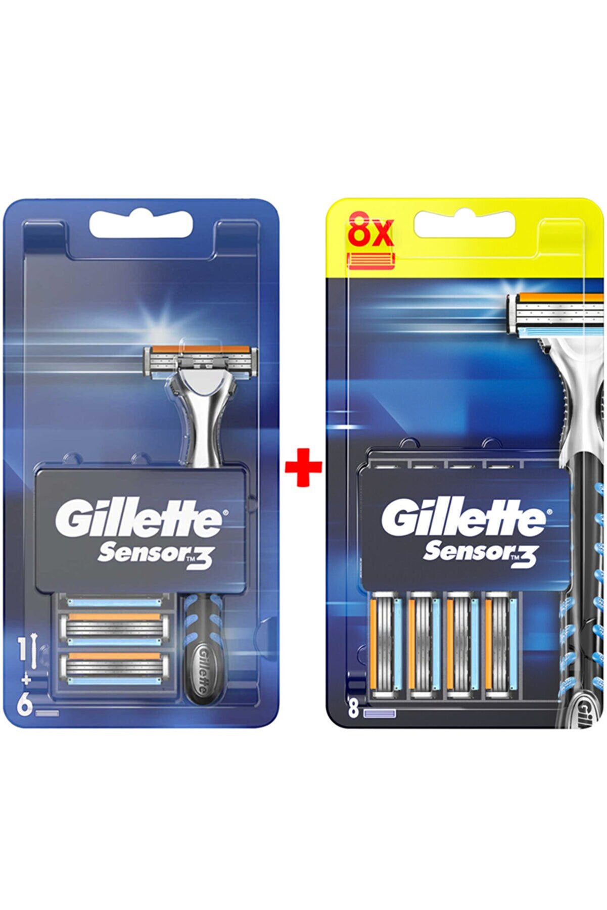 Gillette Sensor3 Tıraş Makinesi + Yedek Tıraş Bıçağı 14'lü