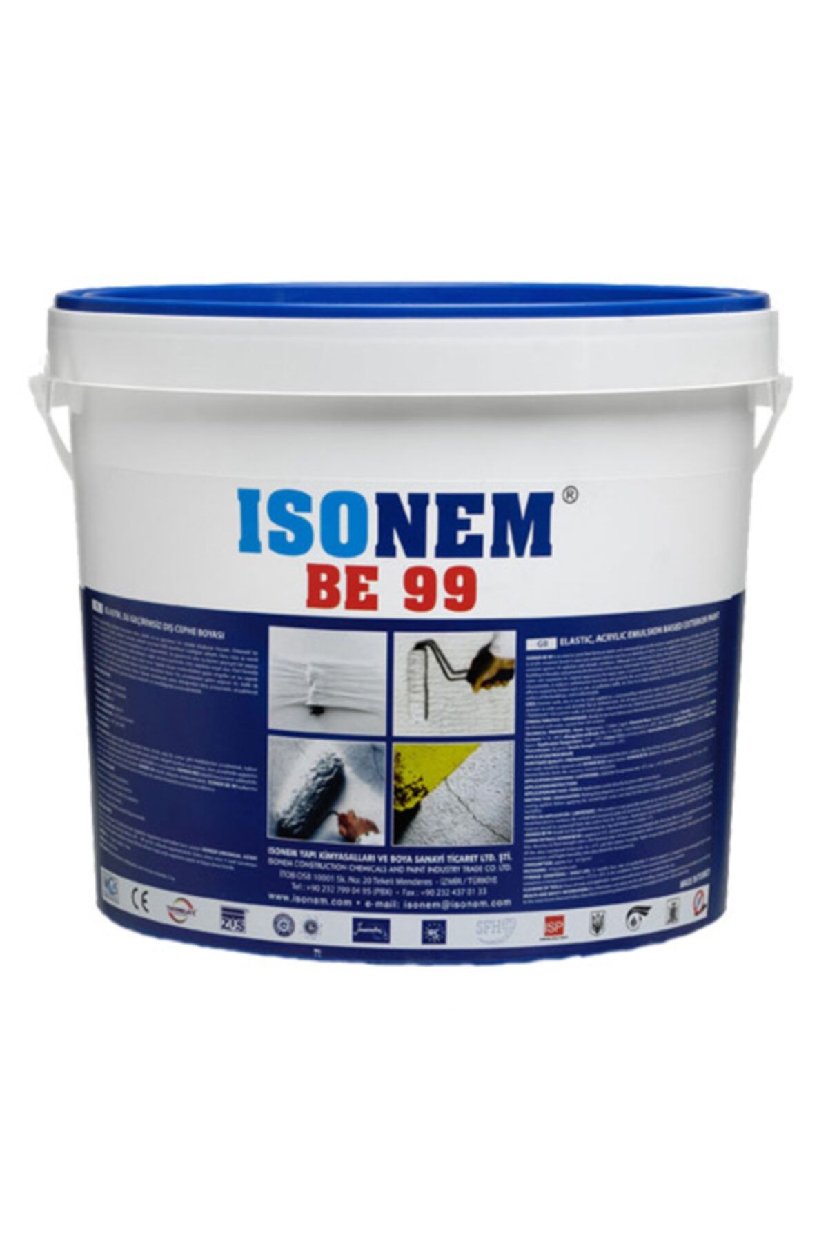 Isonem Be 99 - %300 Elastik Su Geçirimsiz Dış Cephe Boyası - Beyaz - 5 Kg