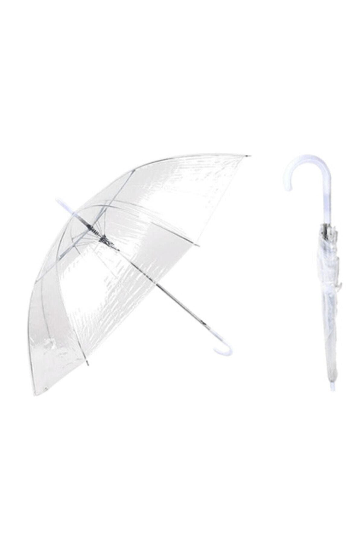 Genel Markalar Şemsiye Şeffaf Tam Otomatik Açılabilme Şık Zarif Yağmurluk Şemsiye Su Geçirmez Pratik Kullanım