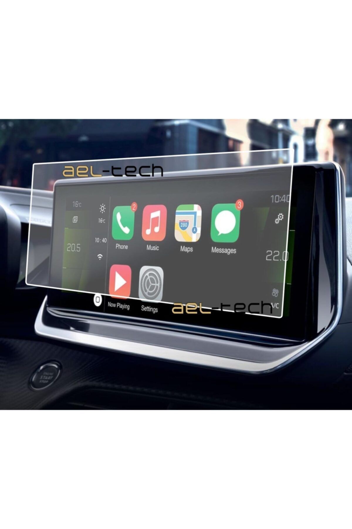 ael-tech Peugeot Yeni 208 Navigasyon 10 Inç Temperli Ekran Koruyucu.