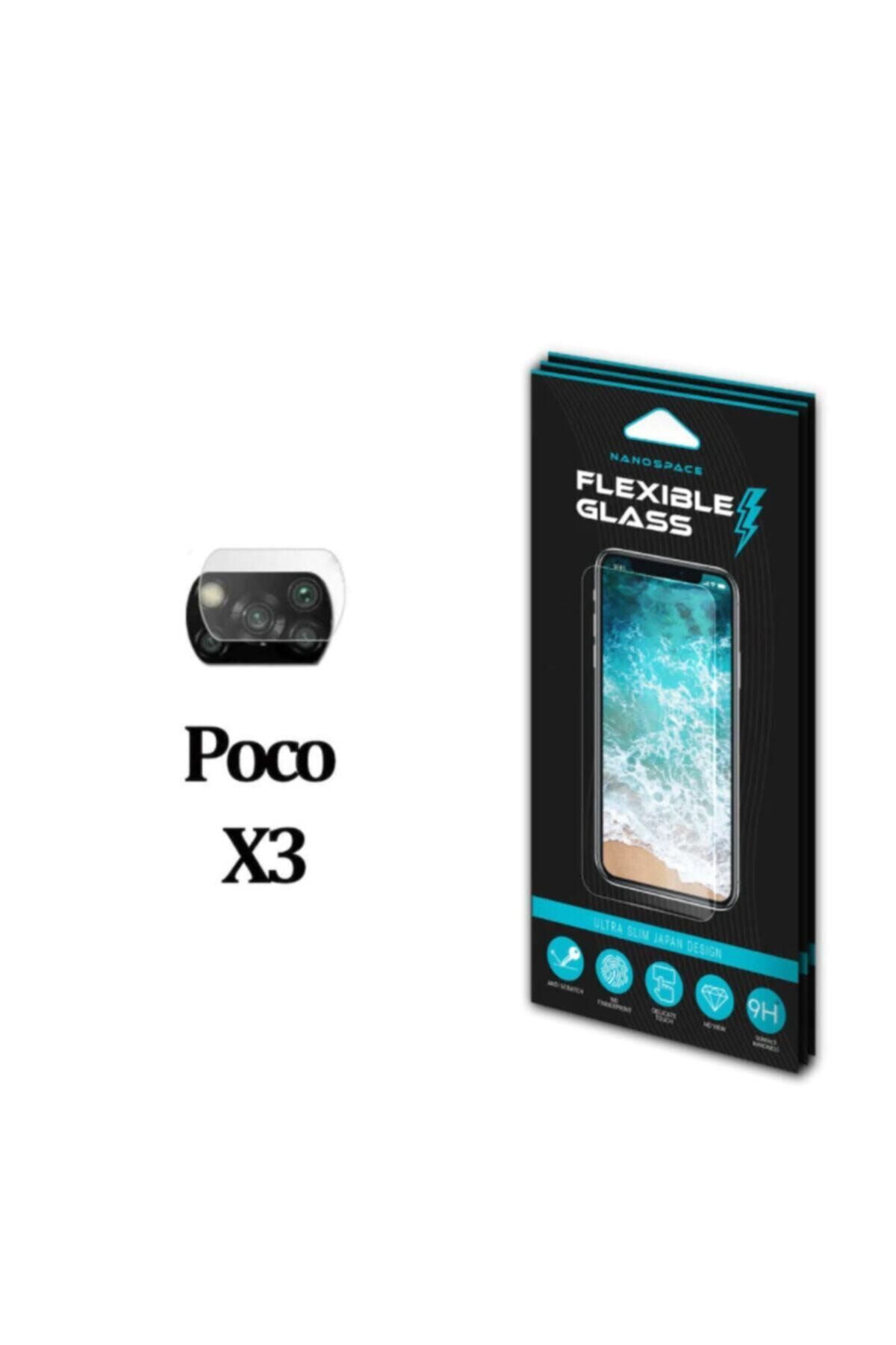NANOSPACE Xiaomi Poco X3 Nfc Nano Esnek Cam Ekran Koruyucu + Kamera Koruma Filmi