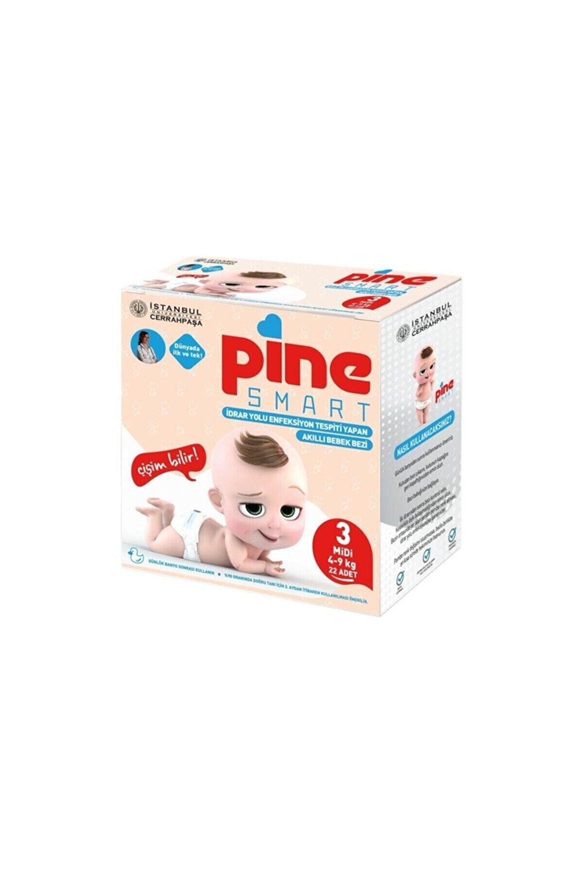 Pine Smart Akıllı Bebek Bezi No 3 Midi (4-9 Kg) 22'li 1 Paket