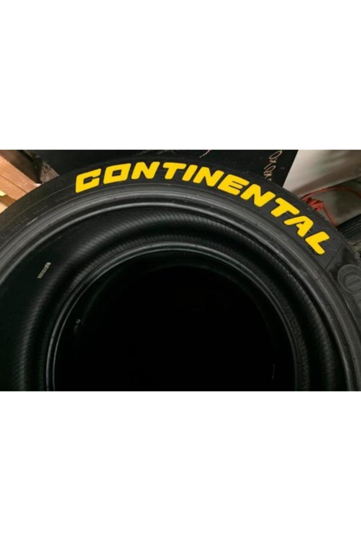Continental Lastik Yazısı Sarı 4 Adet 1.sınıf Kalite Solmaz Araç Motorsiklet Lastik Stiker