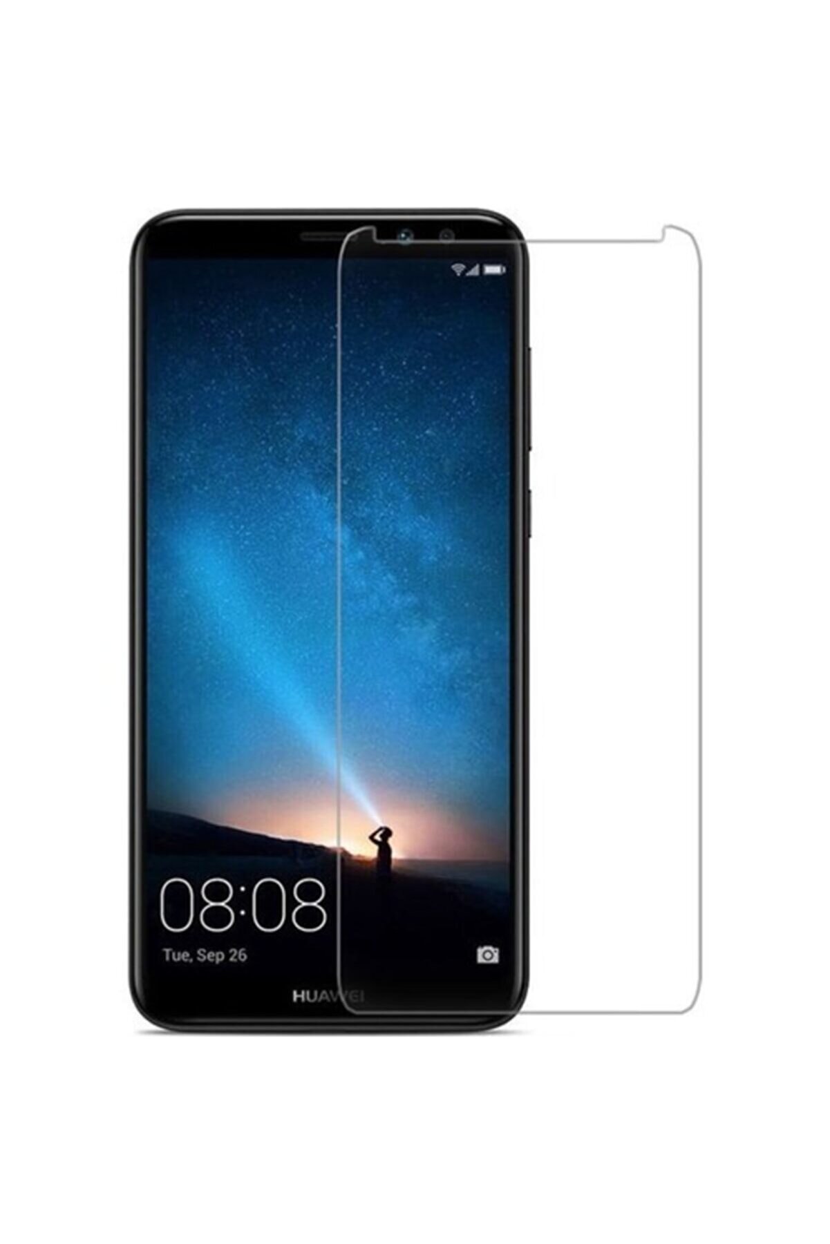 Fibaks Huawei Mate 10 Lite Ekran Koruyucu Kısa Temperli 9h Sert Kırılmaz Cam Koruma Şeffaf Maxi