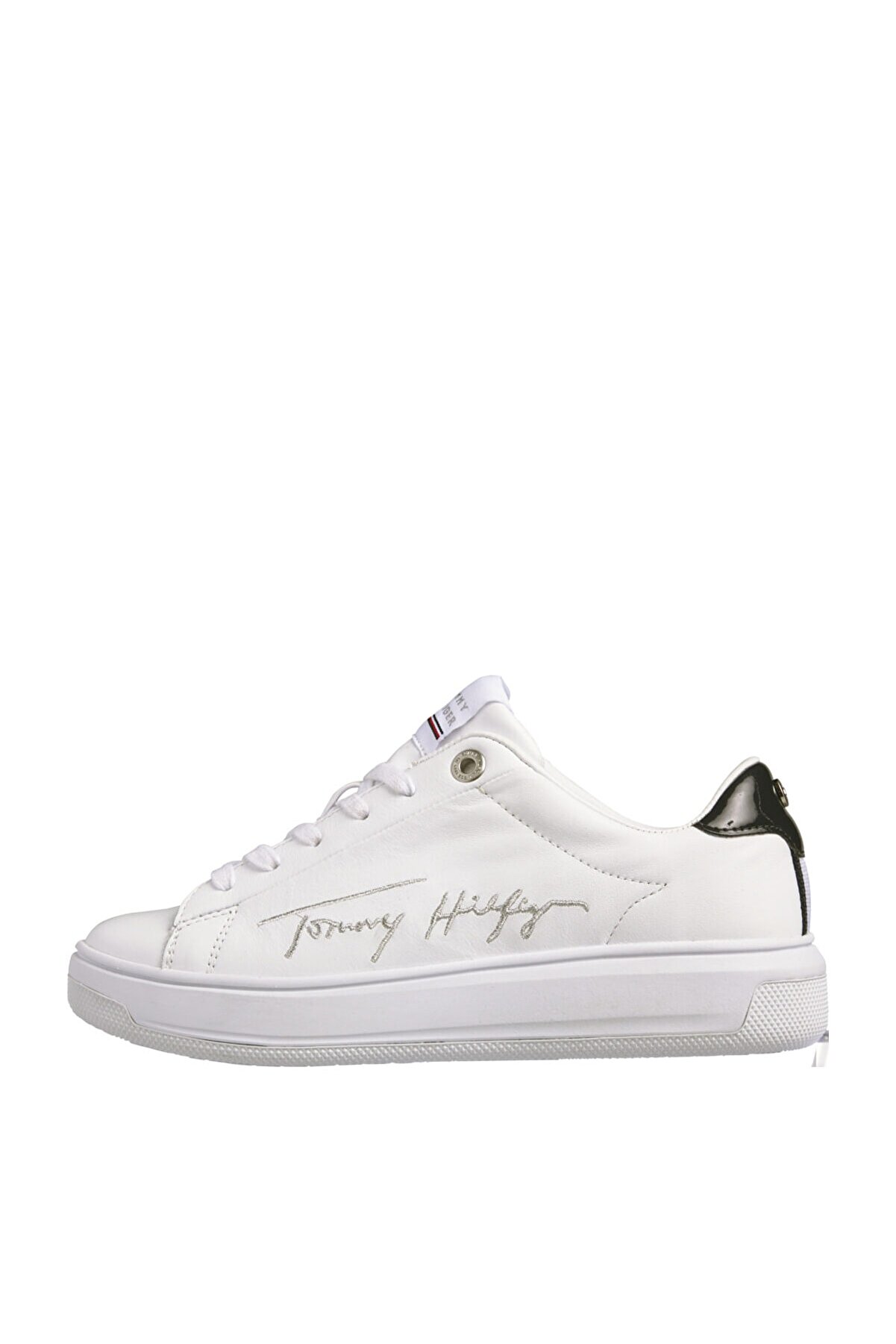 Tommy Hilfiger Kadın Beyaz Sneaker Sıgnature Tommy Deri Cupsole FW0FW05219