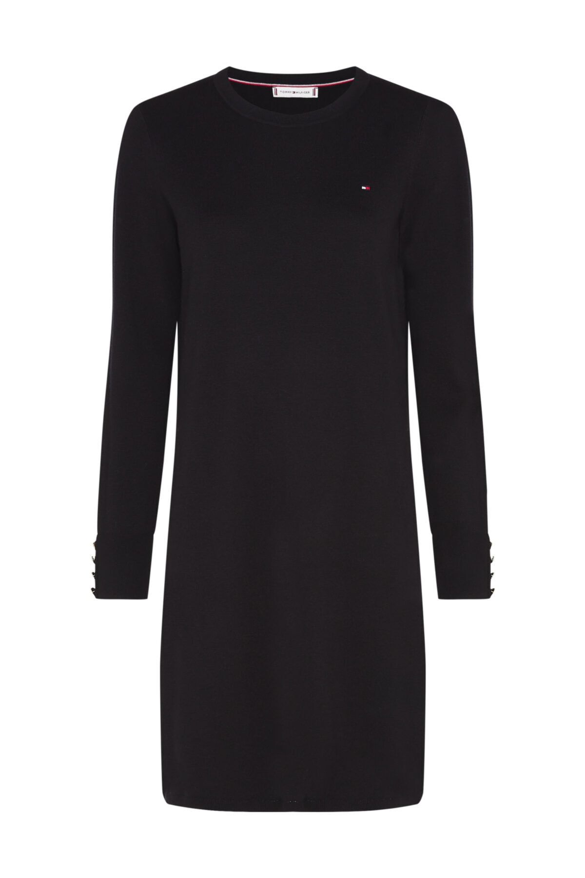 Tommy Hilfiger Kadın Siyah Elbise Soft Cotton C-Nk Dress Ls WW0WW29320