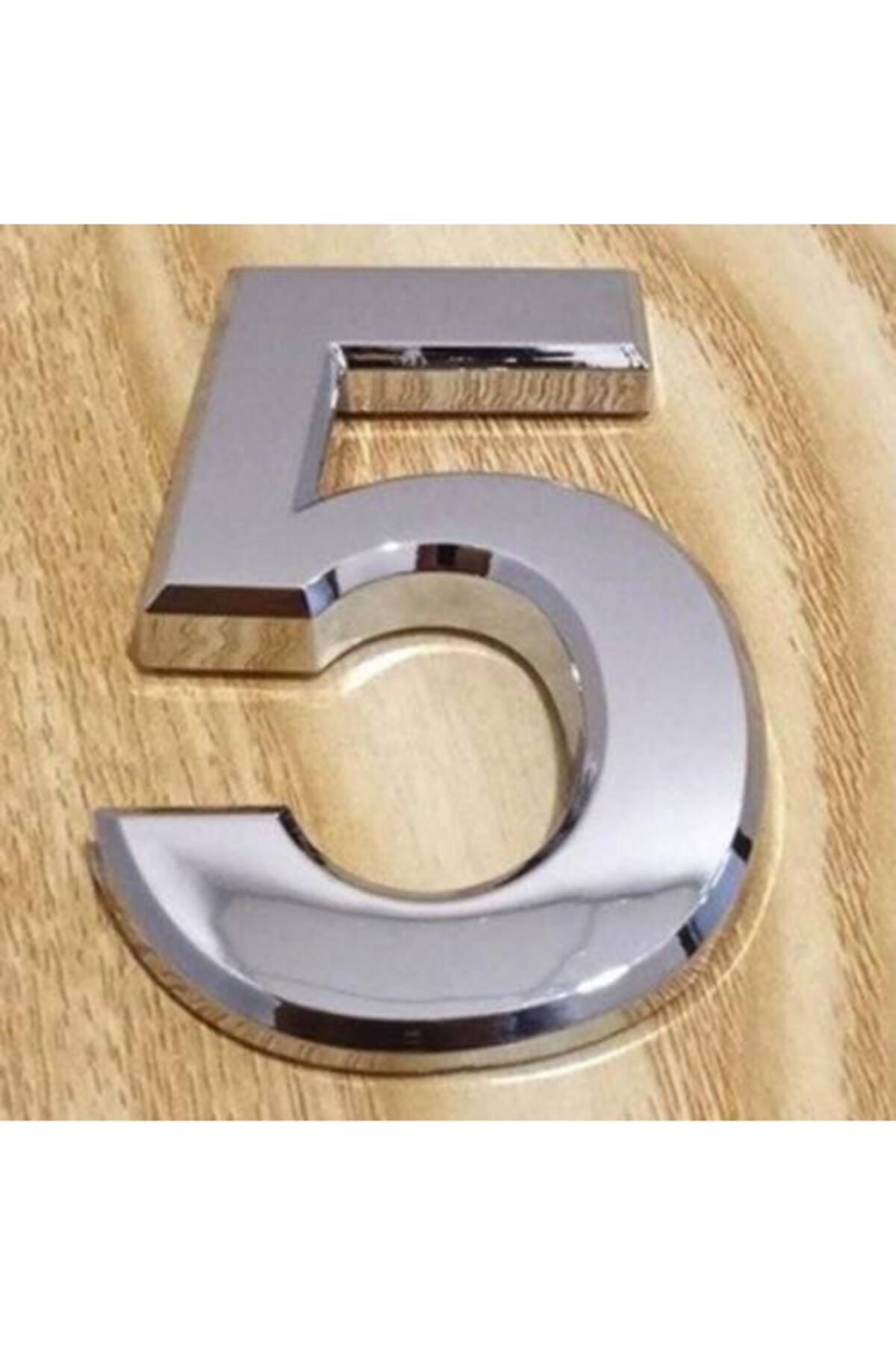 Nobel Krom Parlak Küçük Yapışkanlı Kapı Numaraları 37,5 mm No:5