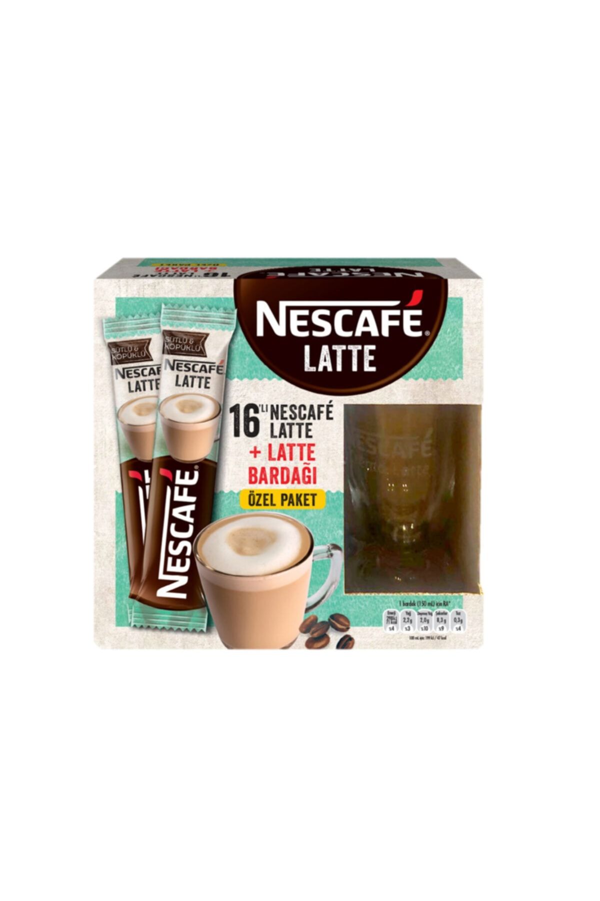 Nescafe Latte Özel Latte Bardak Hediyeli 16'lı