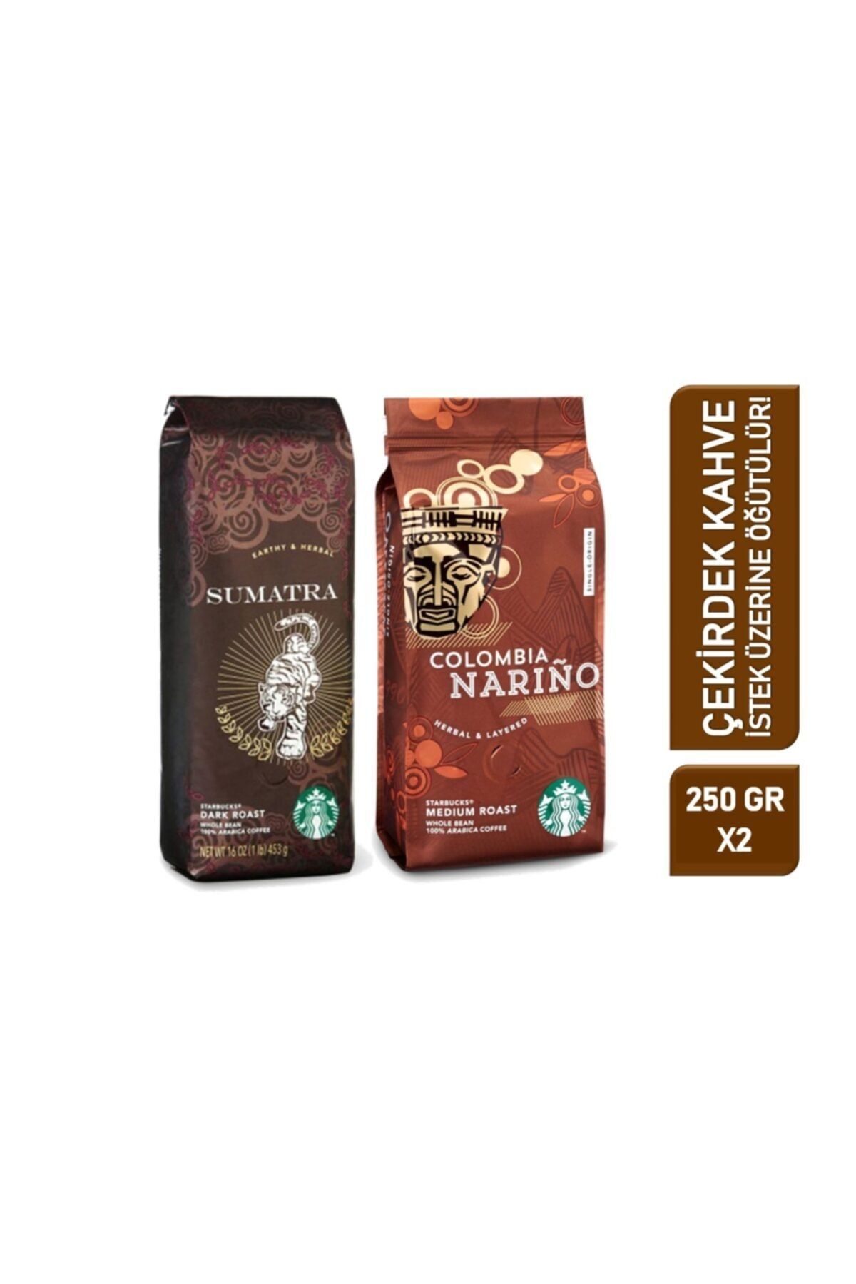 Starbucks Sumatra Ve Colombia Narino Çekirdek Filtre Kahve 2 Paket 2x250 Gr