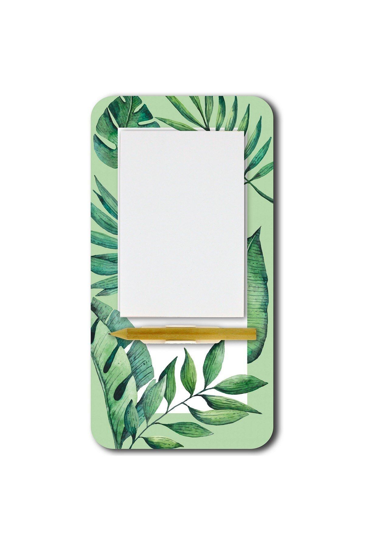 WuW Tropikal Yapraklı Magnetli Kalemli Notluk Buzdolabı Magneti
